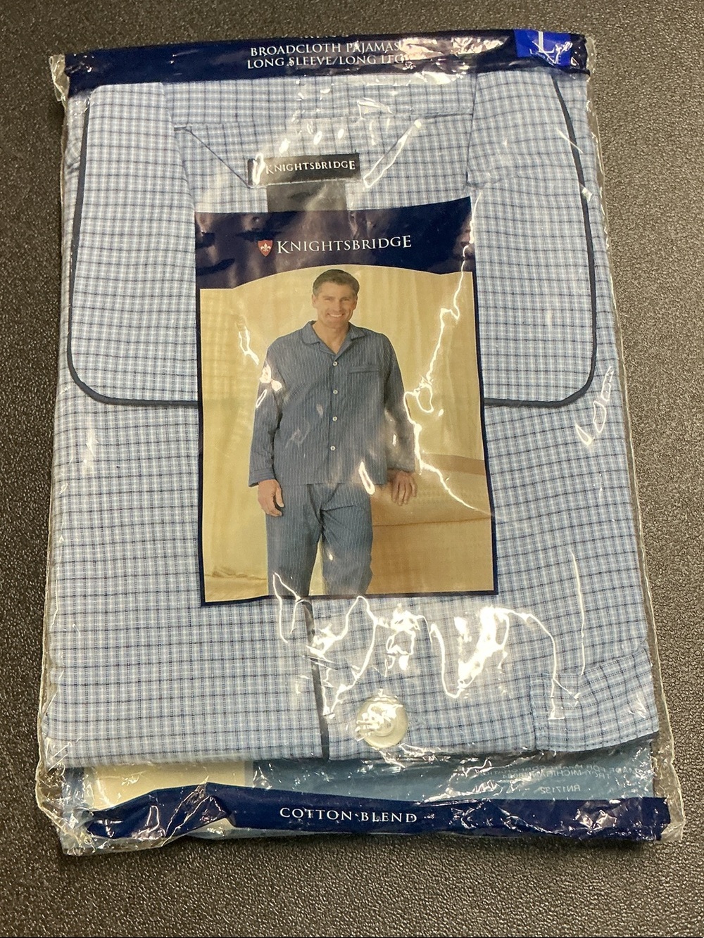 Knightsbridge Men's Light Blue Check Long-Sleeve Shirt